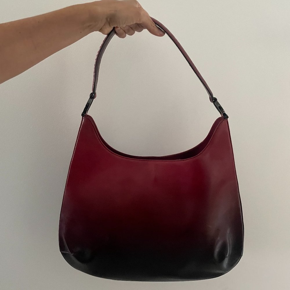 Salvatore Ferragamo Ombré Polished Leather Shoulder Bag - Picture 1 of 1